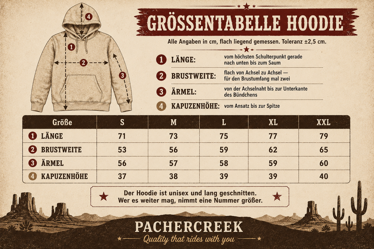 Größentabelle Skull – Hoodie